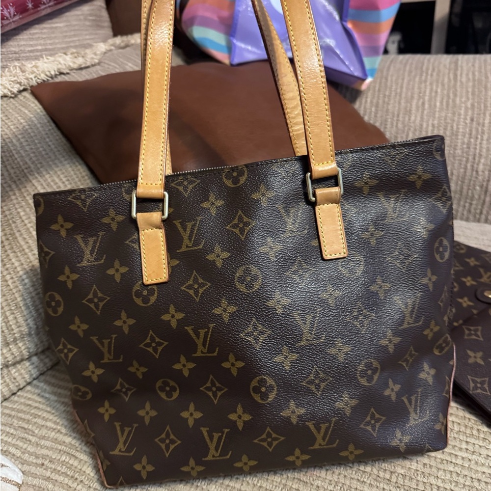 Louis Vuitton Brown and Tan Monogram Shoulder Bag